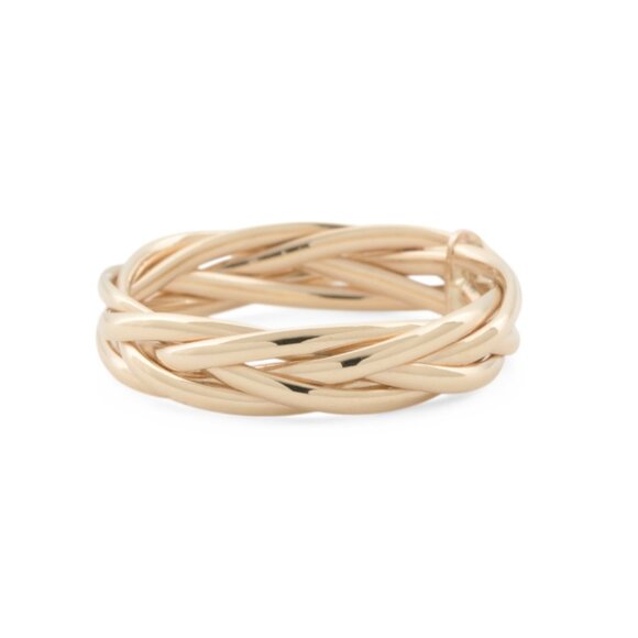 GOLDEN CLEF Gold Made In Italy 14kt Gold Braided Band Ring - Picture 1 of 2
